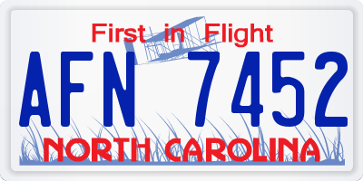 NC license plate AFN7452