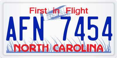 NC license plate AFN7454