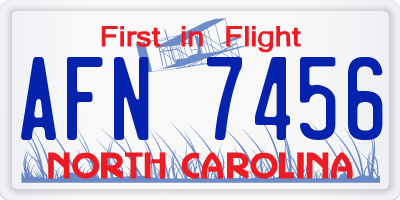 NC license plate AFN7456