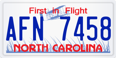 NC license plate AFN7458