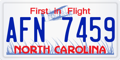 NC license plate AFN7459