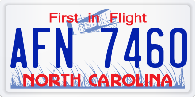 NC license plate AFN7460