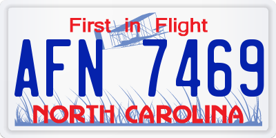 NC license plate AFN7469