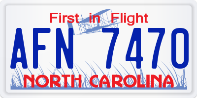 NC license plate AFN7470