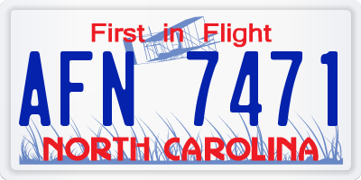 NC license plate AFN7471