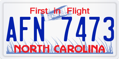 NC license plate AFN7473