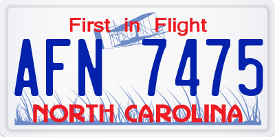 NC license plate AFN7475