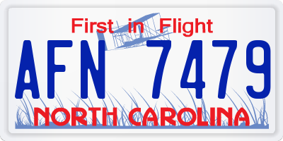 NC license plate AFN7479