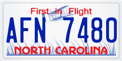 NC license plate AFN7480