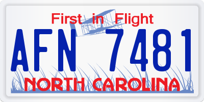 NC license plate AFN7481