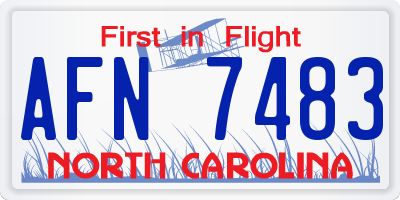 NC license plate AFN7483
