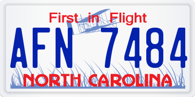 NC license plate AFN7484