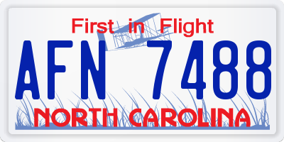 NC license plate AFN7488