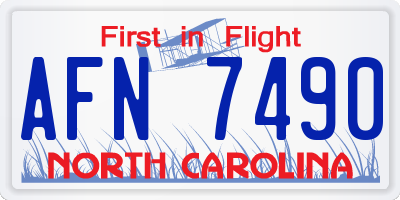 NC license plate AFN7490
