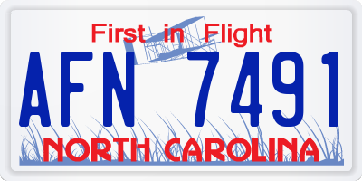 NC license plate AFN7491