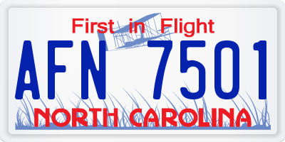NC license plate AFN7501