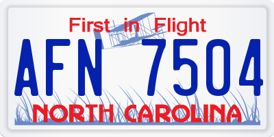 NC license plate AFN7504