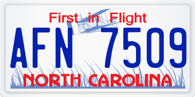 NC license plate AFN7509