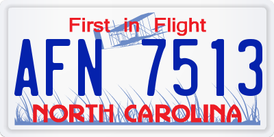 NC license plate AFN7513