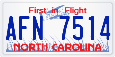 NC license plate AFN7514
