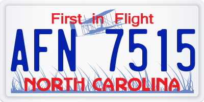 NC license plate AFN7515