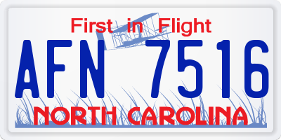 NC license plate AFN7516