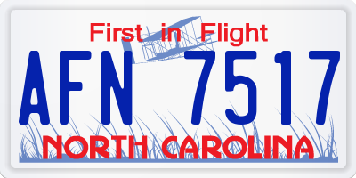 NC license plate AFN7517