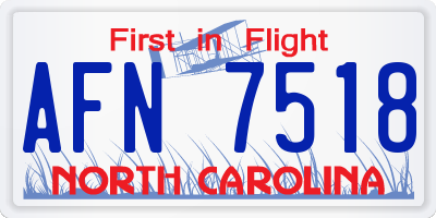 NC license plate AFN7518