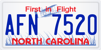 NC license plate AFN7520