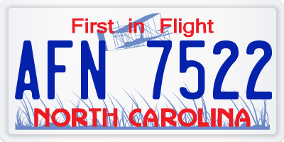 NC license plate AFN7522