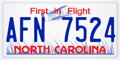 NC license plate AFN7524