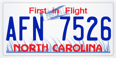 NC license plate AFN7526