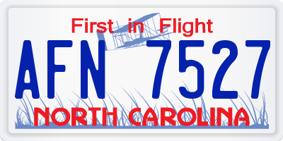 NC license plate AFN7527