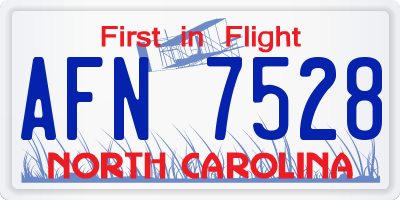 NC license plate AFN7528