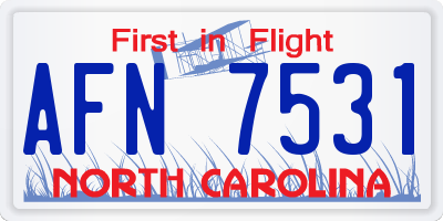 NC license plate AFN7531