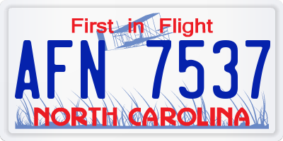 NC license plate AFN7537