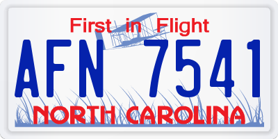 NC license plate AFN7541