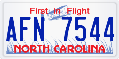NC license plate AFN7544