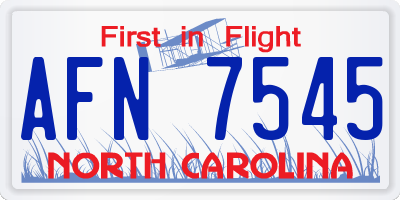 NC license plate AFN7545