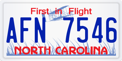 NC license plate AFN7546