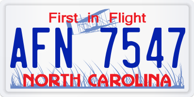 NC license plate AFN7547