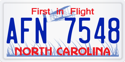 NC license plate AFN7548