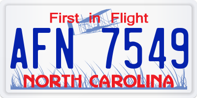 NC license plate AFN7549