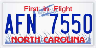 NC license plate AFN7550