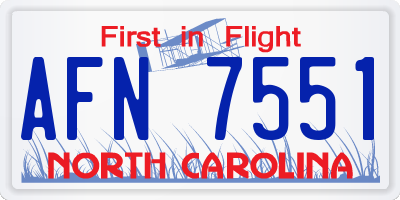 NC license plate AFN7551