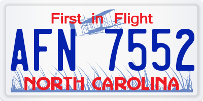 NC license plate AFN7552