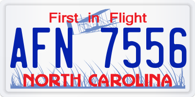 NC license plate AFN7556