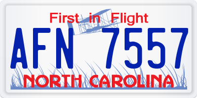 NC license plate AFN7557