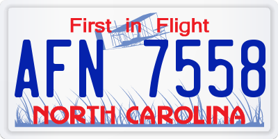 NC license plate AFN7558
