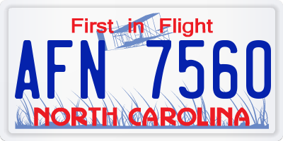 NC license plate AFN7560